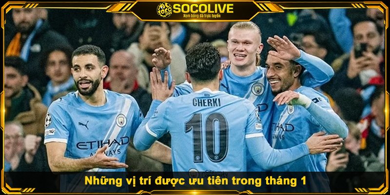 Những vị trí được ưu tiên trong tháng 1
